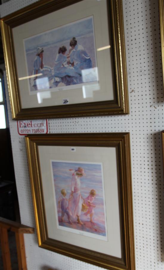 2 gilt framed Childhood Memories prints by Roy Allison